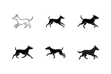 dog running vector silhouette