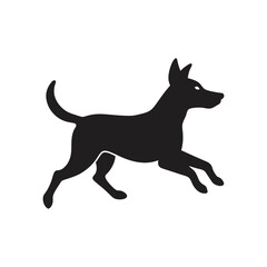 dog running vector silhouette