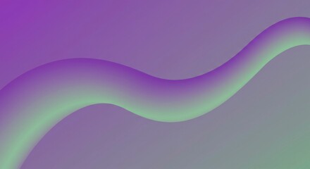 Obraz premium Abstract gradient background featuring a flowing, wavy, light green and purple form against a muted purple backdrop