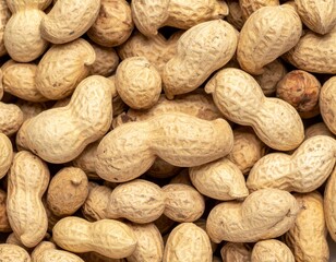 Close-Up Peanuts in Shell Texture Background, Rustic Nut Pattern