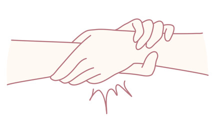 An illustration of hands gripping each other, symbolizing unwavering support and solidarity between people