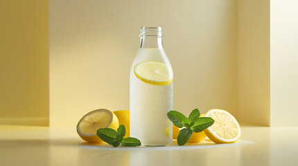 fresh lemonade with lemon