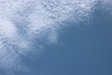 The sky and white clouds float along the wind.