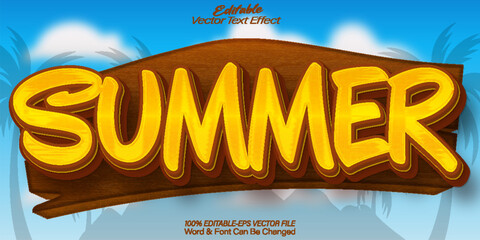  Summer Beach Sun Vacation Tropical Vector Text Effect Editable Alphabet
