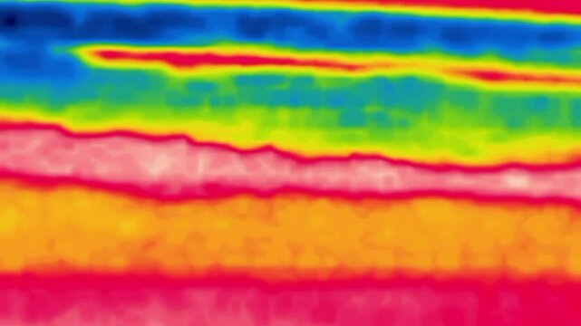 The sea in infrared light. Surf. Image thermal imager device.