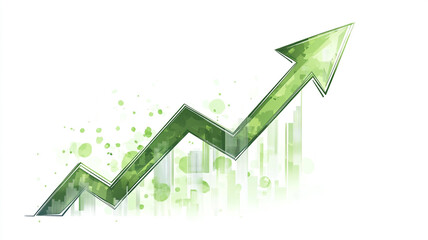 Green arrow growing upwards