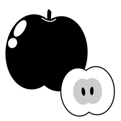 シンプルなリンゴや梨のアイコン〜Simple apple and pear icons monochrome〜