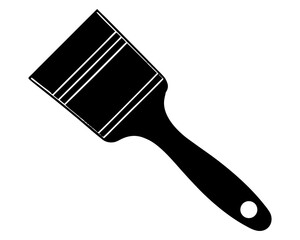 Paint brush vector silhouette illustration isolated on white background