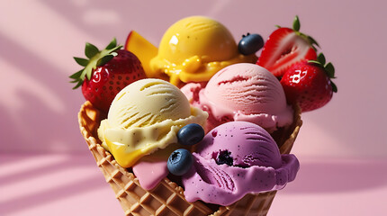 ice cream with fruits