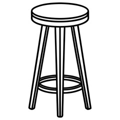 Bar stool line art vector