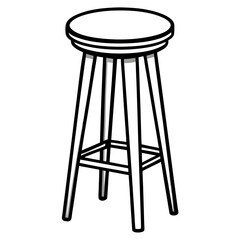 Bar stool line art vector