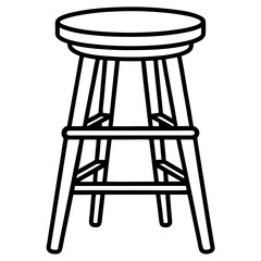 Bar stool line art vector