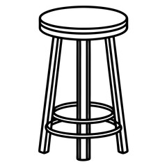 Bar stool line art vector