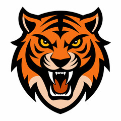 A fierce tiger head mascot logo vector illustration