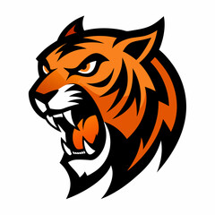 Obraz premium A fierce tiger head mascot logo vector illustration