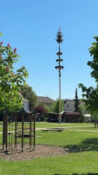 traditional maypole Maibaum in Austria