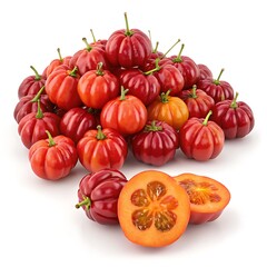 Fototapeta premium Surinam cherry on white background