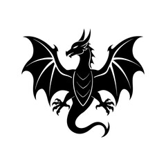 dragon crest wings vector silhouette