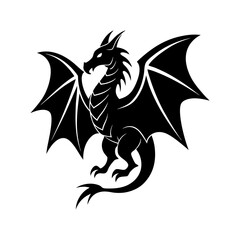 dragon crest wings vector silhouette