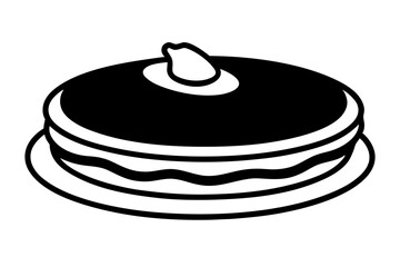 pancakes vector silhouette illustration isolated on white background