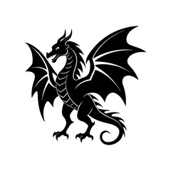 dragon crest wings vector silhouette
