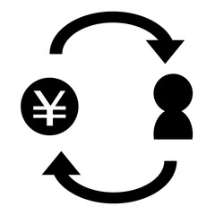 人とお金のサイクル矢印　アイコン