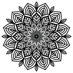 Tribal and bohemian style pattern design. Mosaic pattern. Floral henna or mehndi style mandala design.  