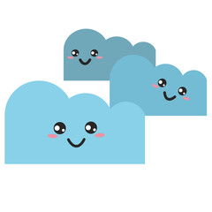 Kawaii Cute Cloudy Weather Character Icon