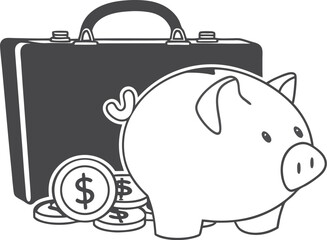 Piggy Bank Icon – Business and Finance Vector Illustration