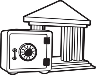 Safe/Vault Icon – Business and Finance Vector Illustration