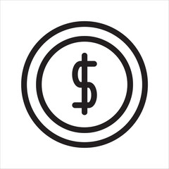 Money icon with dollar coin icon 3d rendering vector illustration