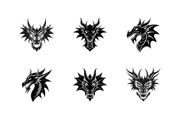 Obraz premium dragon head tattoo design vector illustration