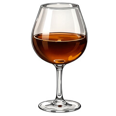 A snifter glass filled with amber-colored liquor.