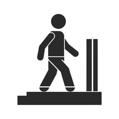 Person walking icon vector silhouette illustration isolated on white background