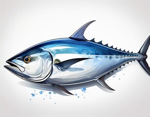 Naklejka premium tuna fish on white background ai generative