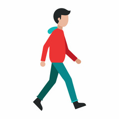 Person walking vector silhouette illustration isolated on white background
