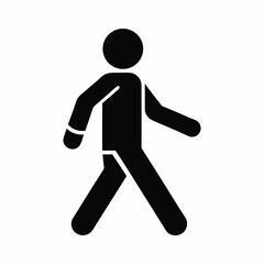 Person walking icon vector silhouette illustration isolated on white background