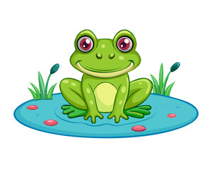 green frog on a leaf