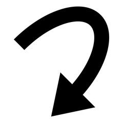 カーブする矢印のアイコン