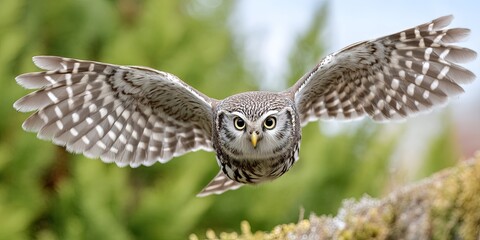 owl outdoors frolicking in its natural habitat