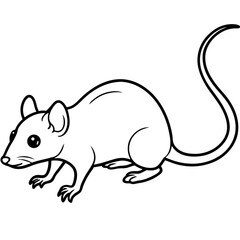 Fototapeta premium Small Mouse in Crawling Position with Curved Tail