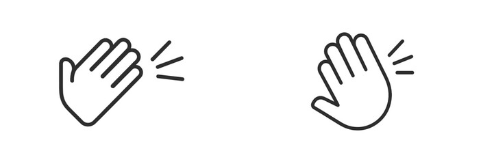 Hand gestures of waving in a friendly manner by two different hands on a plain background