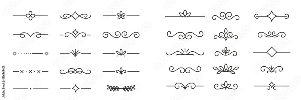 Poster decorative line elements for design projects with elegant and artistic styles suitable for various a