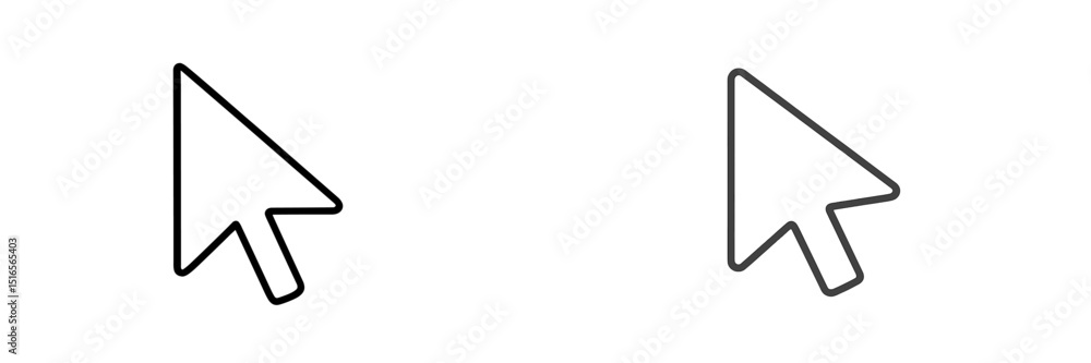 Poster computer cursor designs on a simple background showcasing different styles of pointers in flat desig