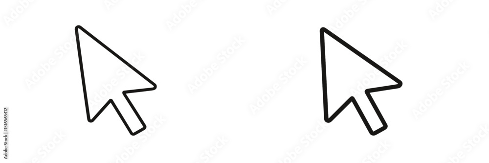 Poster two simplistic black arrow cursors depicted against a white background, emphasizing digital navigati