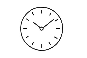 Simple clock design showing time in a minimalistic style with black outlines and white background