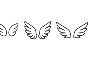 Obraz premium Various styles of wing illustrations showcasing different designs and formations in a clean, minimalist style