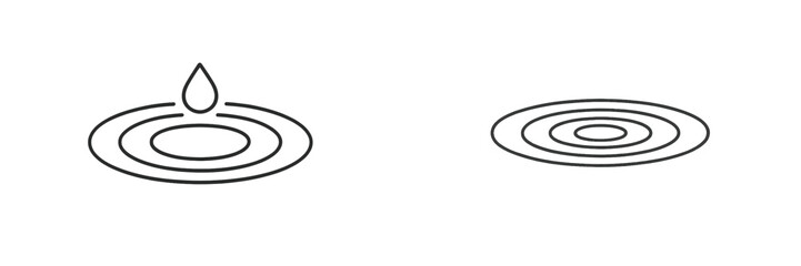 Ripple effect created by a droplet falling into still water in a serene environment