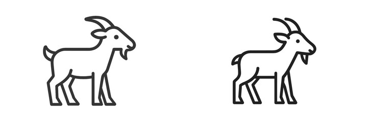 Outlined goats stand side by side showcasing minimalistic design in a creative arrangement