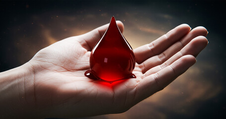 Blood Drop in Hand